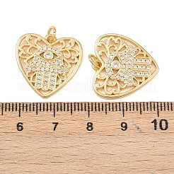 Brass Micro Pave Cubic Zirconia Pendants&nbsp;KK-L251-06G-01