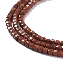天然石レッドジャスパービーズ連売り  多面カット  正方形  2x2x2mm  穴：0.7mm  約166~170個/連  15.16''~15.39''（38.5~39.1センチメートル）&nbsp;G-J400-A02-01