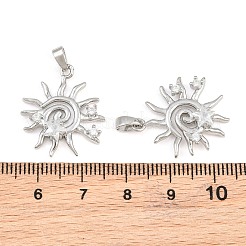 Brass Micro Pave Clear Cubic Zirconia Pendants&nbsp;CU-CBABDE1-07P
