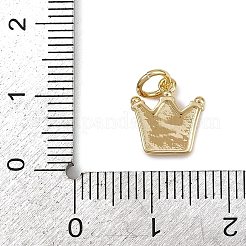 Brass Enamel Crown Charms&nbsp;KK-D424-23G