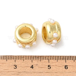 Rack Plating Brass with ABS Pearl Beads&nbsp;KK-S375-08G