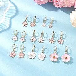 8 Pairs Alloy Crystal Rhinestone Flower Leverback Earrings&nbsp;EJEW-JE06666