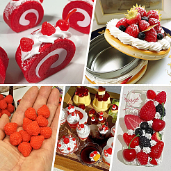 60Pcs PVC Strawberry Display Decorations&nbsp;DJEW-SC0001-32