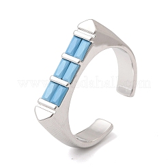 Brass Micro Pave Cubic Zirconia Cuff Open Rings for Women&nbsp;RJEW-L343-02P-01
