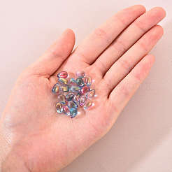 Transparent Spray Painted Glass Charms&nbsp;GLAA-YW0001-12