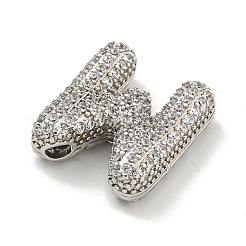Platinum Plated Brass Micro Pave Cubic Zirconia Pendants&nbsp;KK-L073-001P-M