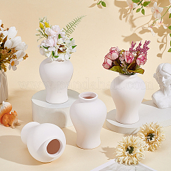 陶器の花瓶の装飾品  ホームオフィスの結婚式の装飾用  ホワイト  74x106mm&nbsp;AJEW-WH0609-329