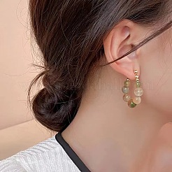 Glass Round Beaded Hoop Earrings&nbsp;FS-WG8B411-01