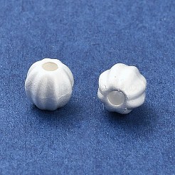 マット合金ビーズ  ラウンド  マットシルバーカラー  6x5.5mm  穴：1.2mm&nbsp;PALLOY-R145-02MS
