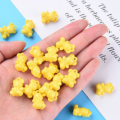 オペークアクリルパーツ  クマ  きいろ  20x13.5x10.5mm  穴：1.4mm  約400個/500g&nbsp;MACR-S373-113-A05