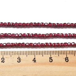 天然石ガーネットビーズ連売り  ファクトテーブルカットキューブ  2.5mm  穴：0.6mm  約160個/連  15.16~15.35''（38.5~39センチメートル）&nbsp;G-H077-A01-01