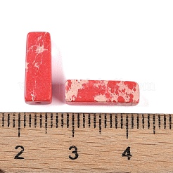 天然ジャスパー染めビーズ  直方体の  レッド  13x4x4mm  穴：1.4mm&nbsp;LS-G-G137-01E