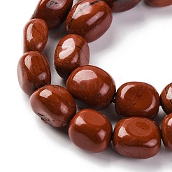 天然石レッドジャスパービーズ連売り  ナゲット  タンブルストーン  9~17x8~12x6~8mm  穴：1mm  約38個/連  15.55''（39.5センチメートル）&nbsp;G-G146-A04-02