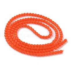 キャッツアイビーズ連売り  ラウンド  オレンジ  2mm  穴：0.7mm  約157個/連  14.17~14.57インチ（36~37cm）&nbsp;CE-C007-A02-2mm