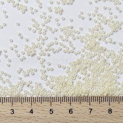 MIYUKIラウンドロカイユビーズ  日本製シードビーズ  15/0  （rr491)アイボリーパールセイロン光沢  1.5mm  穴：0.7mm  約5555個/10g&nbsp;X-SEED-G009-RR0491