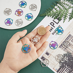 20Pcs 2 Colors 304 Stainless Steel Pendants&nbsp;STAS-DC0011-75