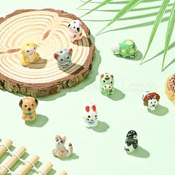 11個 11種類の手作りプリント磁器ビーズ  手描きの陶器ビーズ  混合形状  ミックスカラー  11~20.5x9~20x11~17.5mm  穴：1.4~4mm  1個/スタイル&nbsp;PORC-CJ0001-26