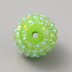 Chunky Resin Rhinestone Bubblegum Ball Beads&nbsp;RESI-CJC0025-02C