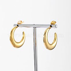 Elegant Geometric Moon Brass Stud Earrings&nbsp;AA9620