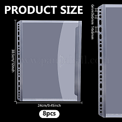 A4プラスチックルーズリーフノートインデックス仕切りシート  切手の保管用に  長方形  透明  305x240x0.5mm  穴：6mmと9x6mmと4x6mm&nbsp;DIY-WH0750-737B