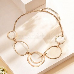 女性用ステンレススチール＆合金製マルチリングビブネックレス201点  ゴールドカラー  18.11インチ（46cm）&nbsp;WG2A4B7-01
