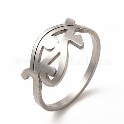Non-Tarnish 201 Stainless Steel Eye of Horus Finger Ring for Women&nbsp;LS-RJEW-K239-10P
