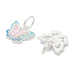 925 Sterling Silver Enamel Pink and Sky Blue Butterfly Charms&nbsp;STER-P071-08S