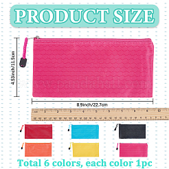 布製ファイル収納バッグ 6色 6個  ペン鉛筆ジッパーバッグ  長方形  ミックスカラー  115x230x4mm  1pc /カラー&nbsp;AJEW-CP0006-81