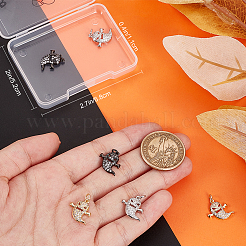 6Pcs 3 Colors  Brass Micro Pave CLear Cubic Zirconia Pendants&nbsp;ZIRC-BBC0002-95