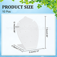 アクリル製斜めバックイヤリングスタンドディスプレイ10個  L字型  ホワイト  4.35x5.4x7.5cm  穴：1.4mm&nbsp;EDIS-PH0001-79