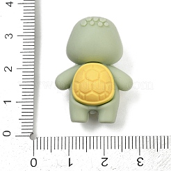 亀の食品グレードシリコンフォーカルビーズ  DIYの看護ネックレス用  ダークシーグリーン  30x21x17mm  穴：3mm&nbsp;SIL-A009-02C