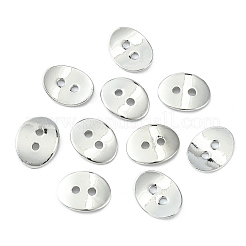 真鍮製ボタンクラスプ  プラチナカラー  14x10mm  穴：2mm&nbsp;KK-G080-N