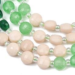Natural Agate Dyed White Jade & Fossil Beads Strands&nbsp;G-Z135-B02