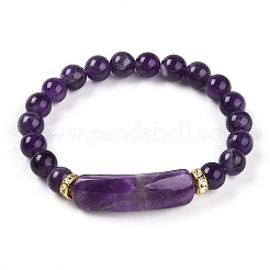 Natural Amethyst Beads Stretch Bracelets&nbsp;BJEW-T022-04G