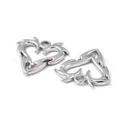 変色しない304ステンレススチールペンダント  ハートチャーム  ステンレス鋼色  20x20x2mm  穴：2.3mm&nbsp;STAS-C066-31P