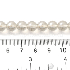 透明電気メッキガラスビーズ連売り  パール光沢メッキ  ラウンド  リネン  8mm  穴：1mm  約50個/連  14.96''（38センチメートル）&nbsp;GLAA-T032-T8mm-C15