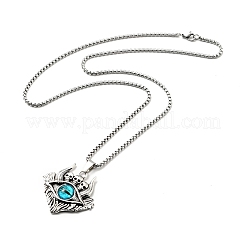 Alloy Skull with Plastic Dragon Eye Pendant Necklace&nbsp;NJEW-B084-01A