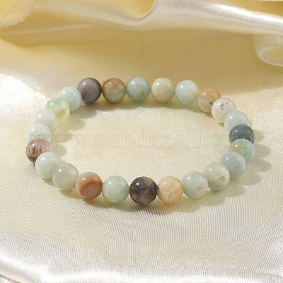 Natural Amazonite Bead Stretch Bracelets&nbsp;BJEW-K212-B-007-1