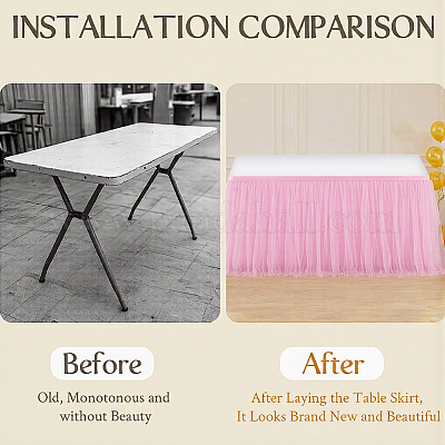 Polyester Table Skirt&nbsp;AJEW-WH20019-110A-1