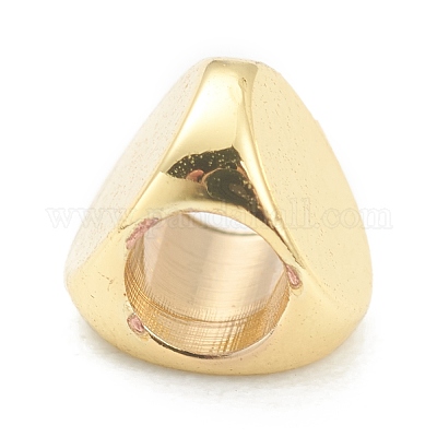 真鍮製スペーサービーズ  三角形  18KGP本金メッキ  5x5.5x4mm  穴：2.5mm&nbsp;KK-O136-04G-1