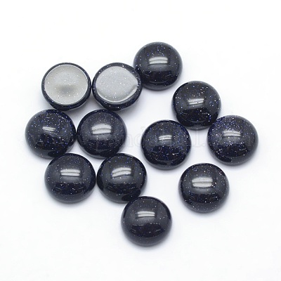 Synthetic Blue Goldstone Cabochons&nbsp;G-P393-R22-10MM-1