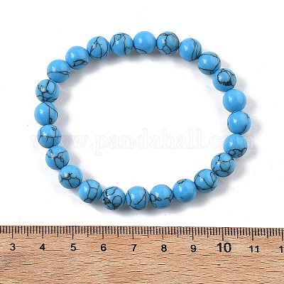 Synthetic Turquoise Jasper Bead Stretch Bracelets&nbsp;BJEW-K212-B-022-1