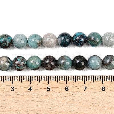 天然石クリソコラビーズ連売り ラウンド 8.5mm 穴：0.8mm 約48個/連 