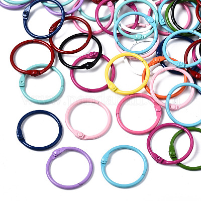 Spray Painted Iron Split Key Rings&nbsp;IFIN-T017-01-1