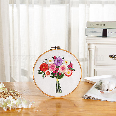 Flower Bouquet Pattern 3D Embroidery Starter Kits&nbsp;DIY-P077-073-1