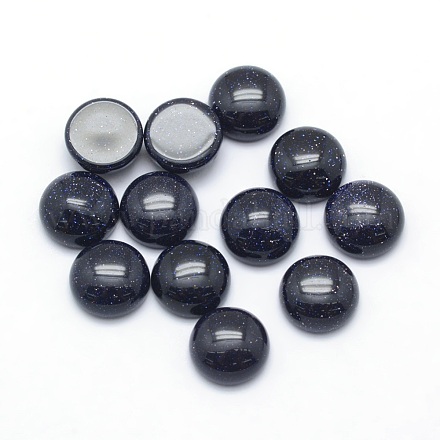 Synthetic Blue Goldstone Cabochons&nbsp;G-P393-R22-10MM-1