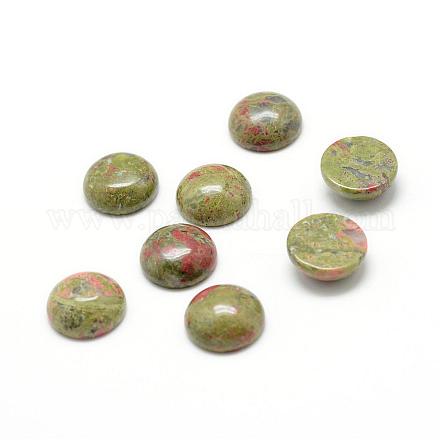 Natural Unakite Gemstone Cabochons&nbsp;G-T020-6mm-18-1