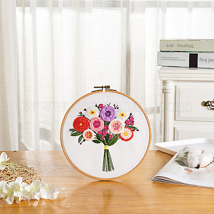 Flower Bouquet Pattern 3D Embroidery Starter Kits DIY-P077-073-1