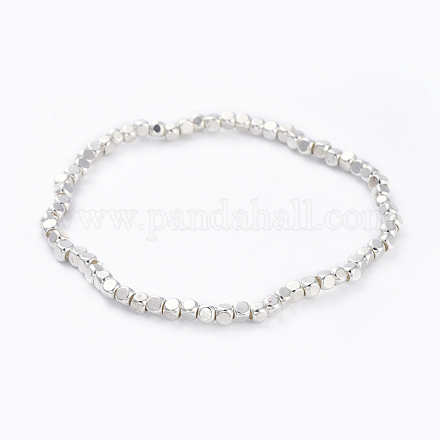 Brass Bead Stretch Bracelets&nbsp;BJEW-JB04402-1