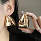 Iron Stud Earrings, Golden, Nuggets, 53x34mm